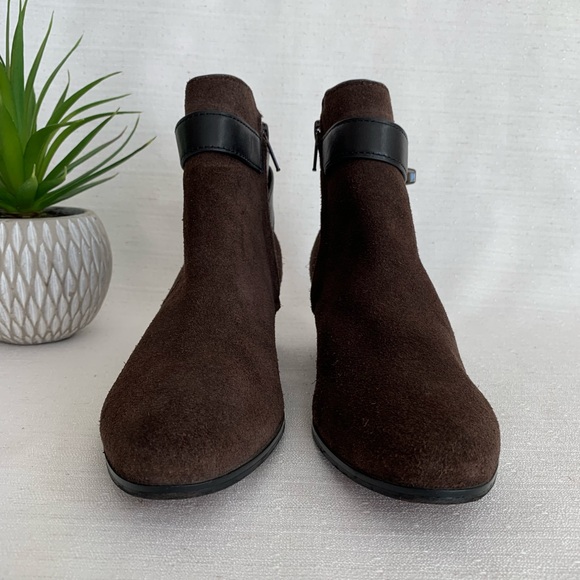 Coach Patricia Chocolate Brown Suede Leather Turn Lock Strap Women's 6(B) - Picture 5 of 14